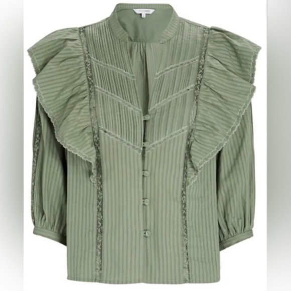 INTERMIX Eloise Ruffled Cotton Blouse - Picture 3 of 8